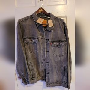 Levi Men's Big and tall Denim Jacket (New) Grey 4XL